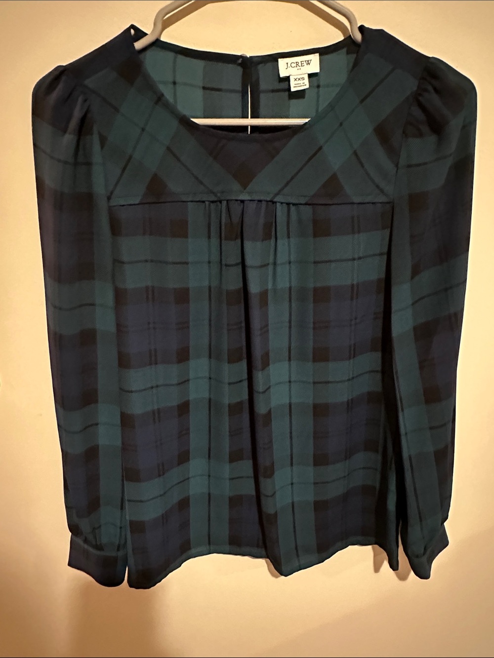 J.Crew Blouse in Black Watch Size XS Like New